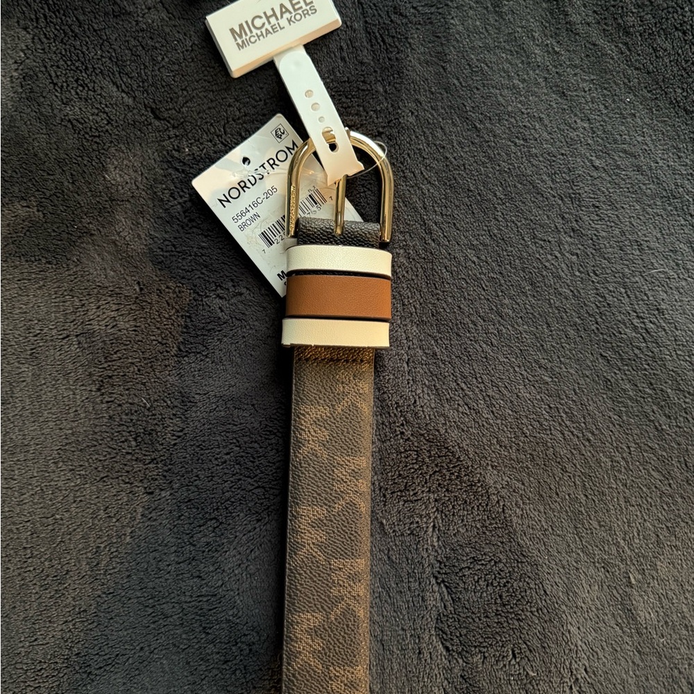 Michael Kors Stylish Brown and Cream Belt